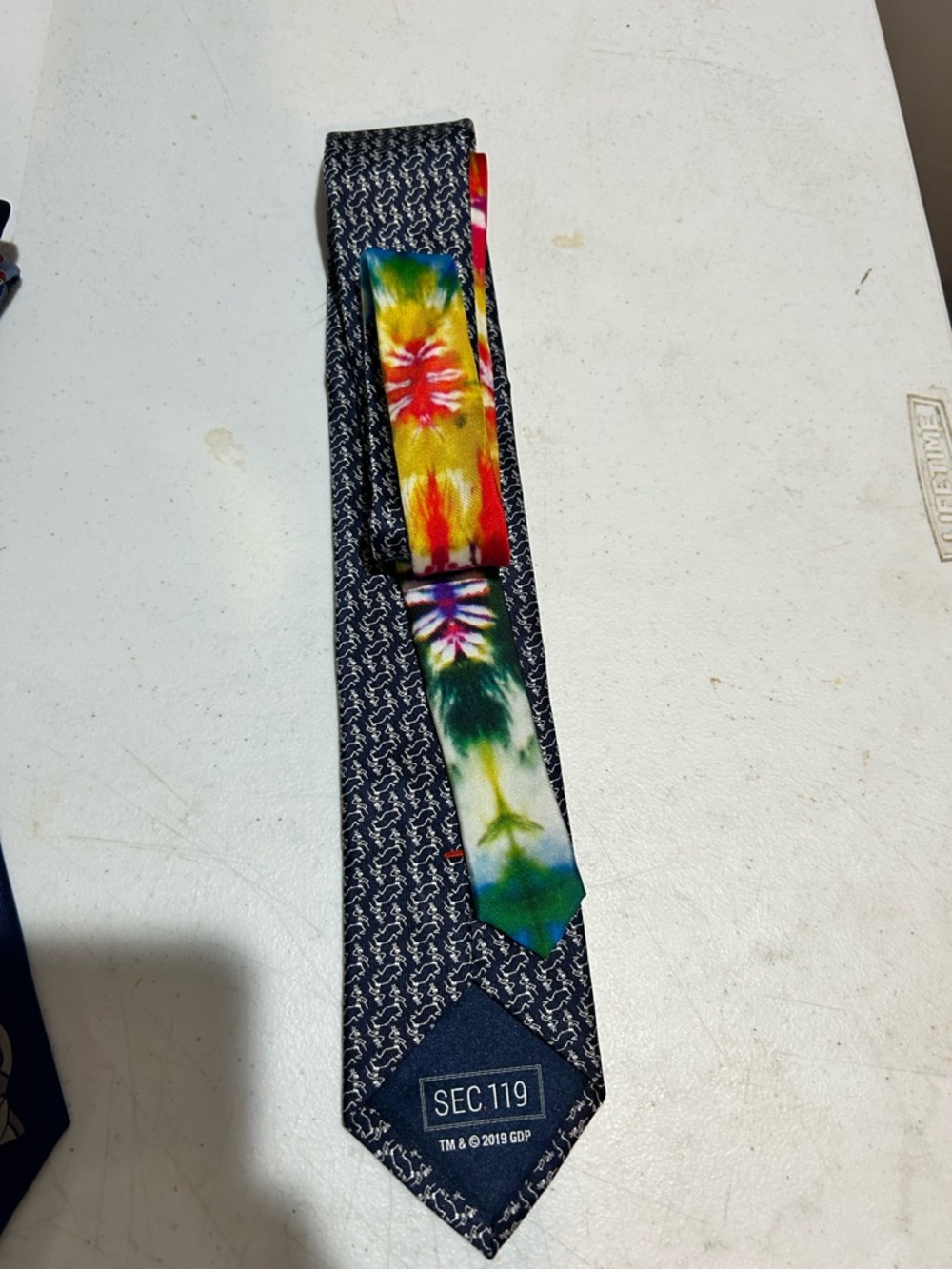 Elegant Navy Geometric Men's Tie - Unbranded Grateful Dead - Picture 2 of 2